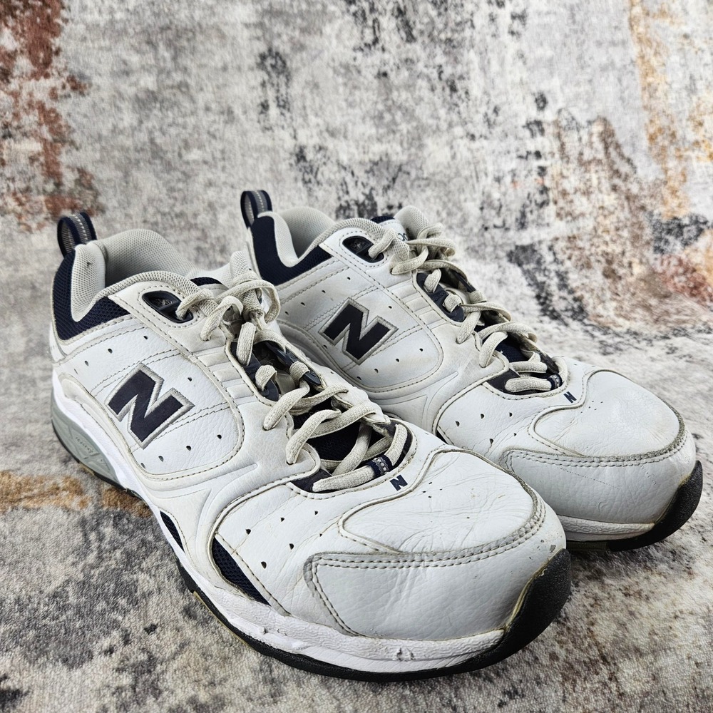 New Balance 622 Cross Training Shoes Mens 12 4E Wide White Blue Leather MX622WN‎